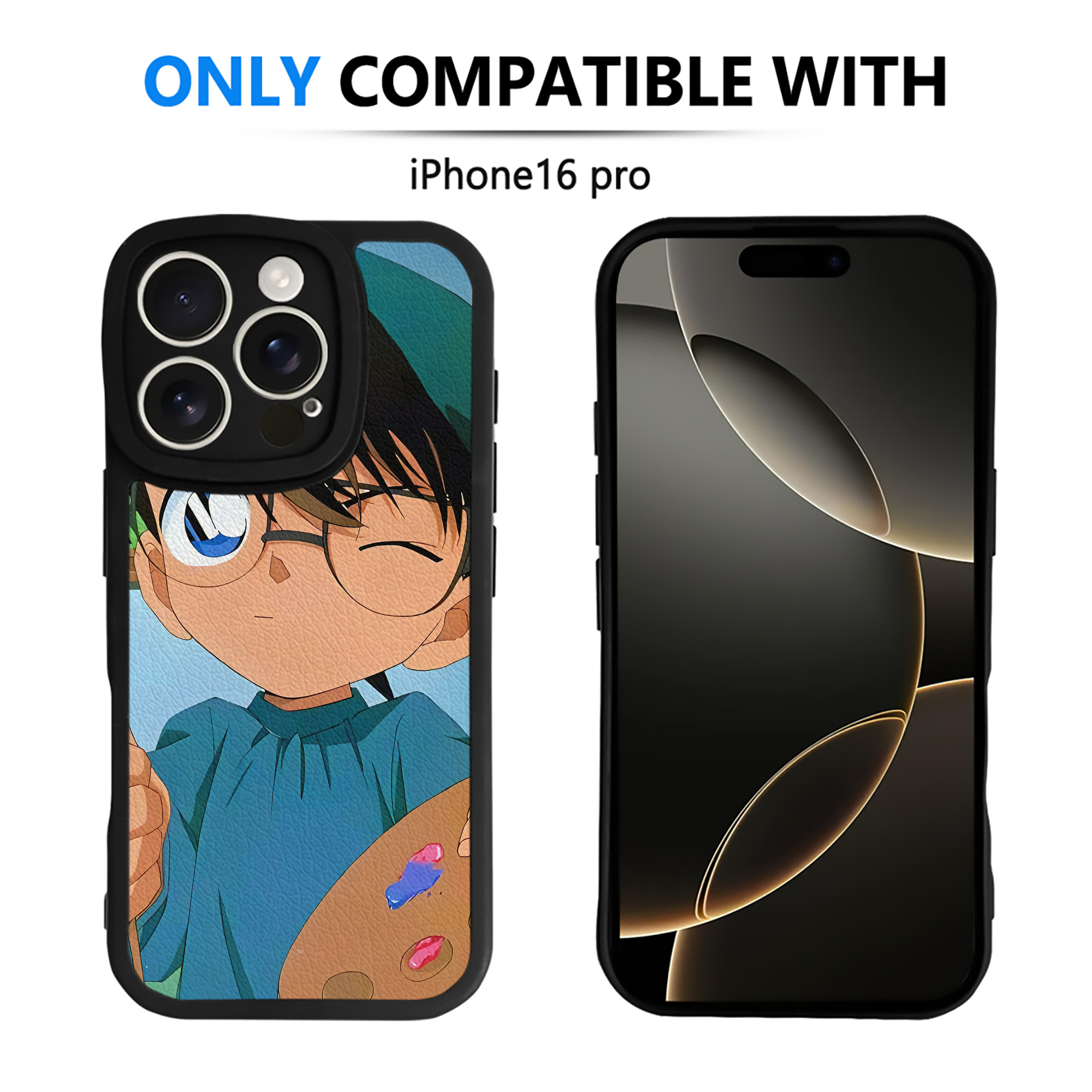 （画像用） 名探偵コナン Detective Conan 【iPhone 16シリーズ対応】シリコンスマホケース（レザー調） 材質：シリコン